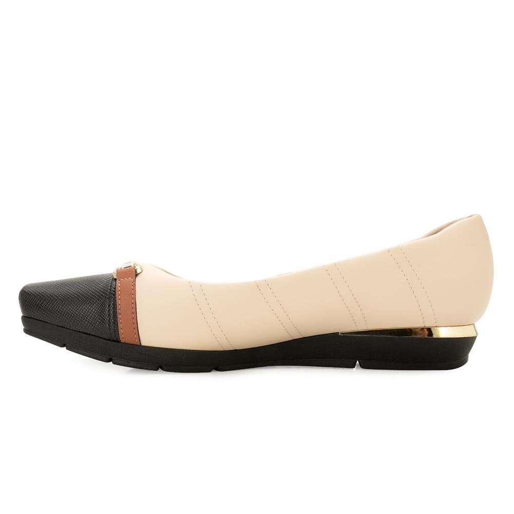 Sapato Piccadilly BG PD25-14732 Bege/Preto 3