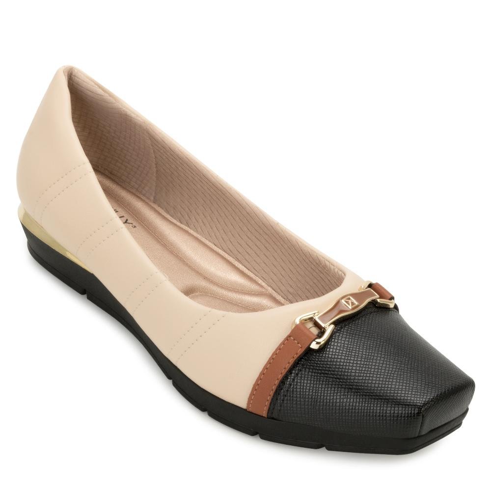 Sapato Piccadilly BG PD25-14732 Bege/Preto 1