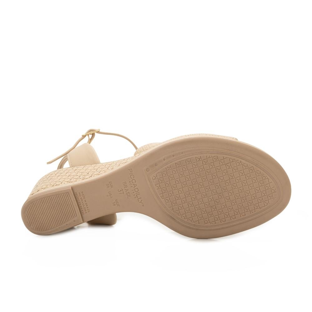 Sandália Anabela Piccadilly B PD25-40821 Bege 4