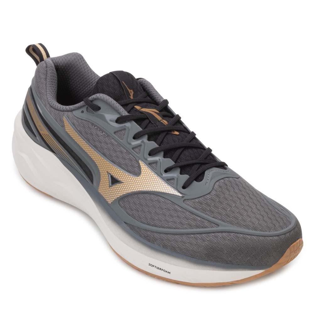 神 Tênis Mizuno Space 5 CD MZ25 Cinza/Dourado