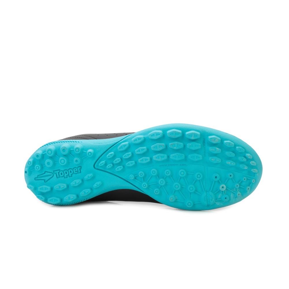 Chuteira Topper PA Society Boleiro VI Infantil Preto/Azul 4