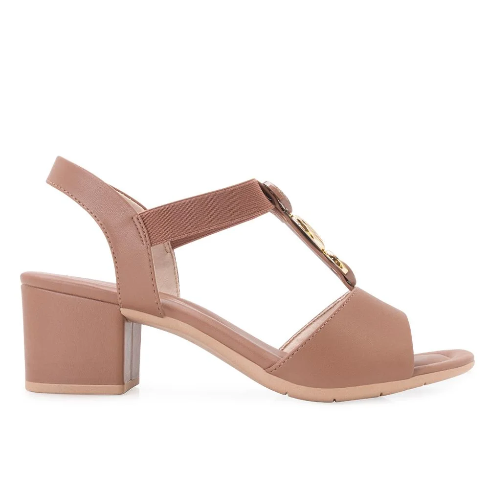 Sandália Comfortflex  C Salto CF25-25574 Caramelo 2