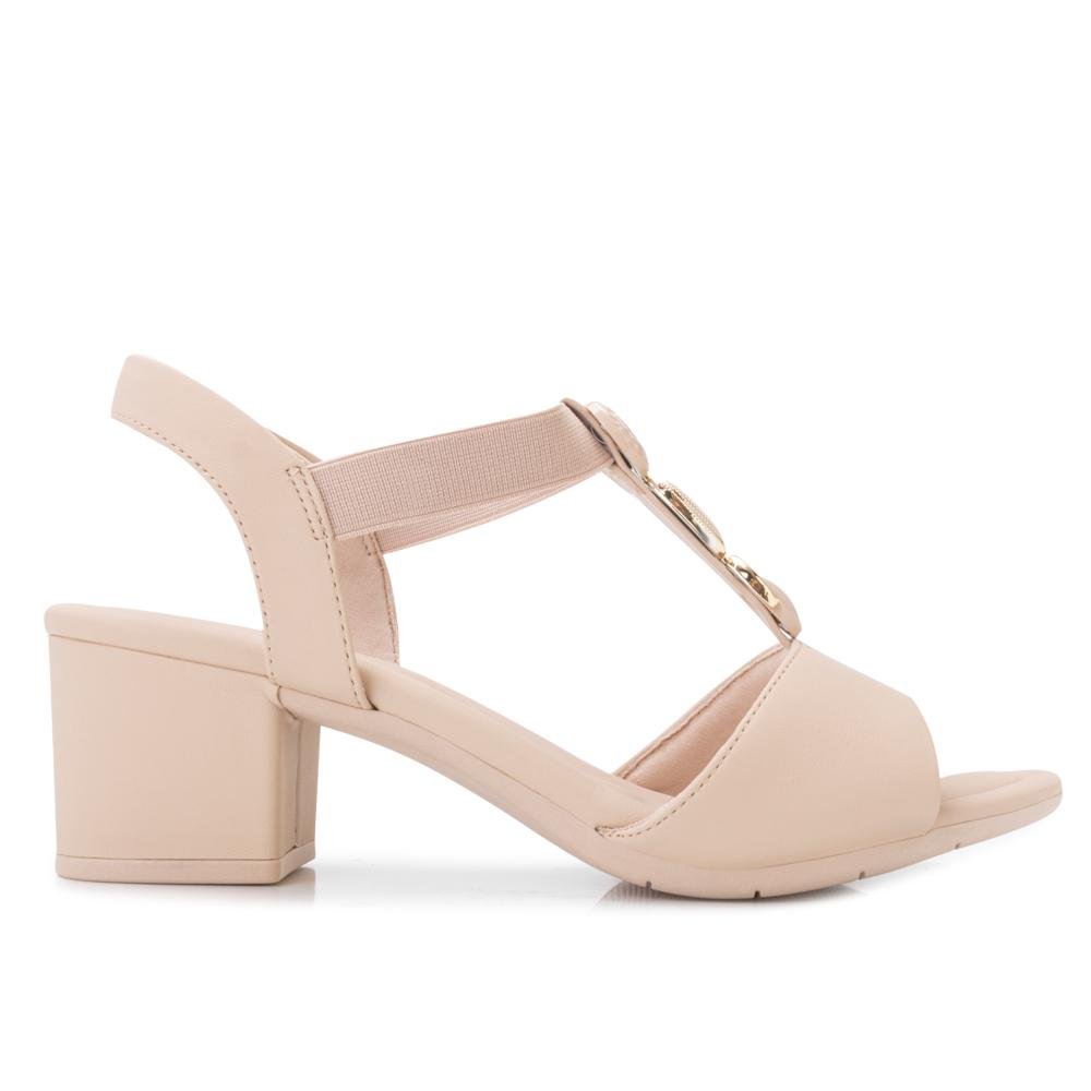 Sandália Comfortflex B Salto CF25-25574 Bege 2