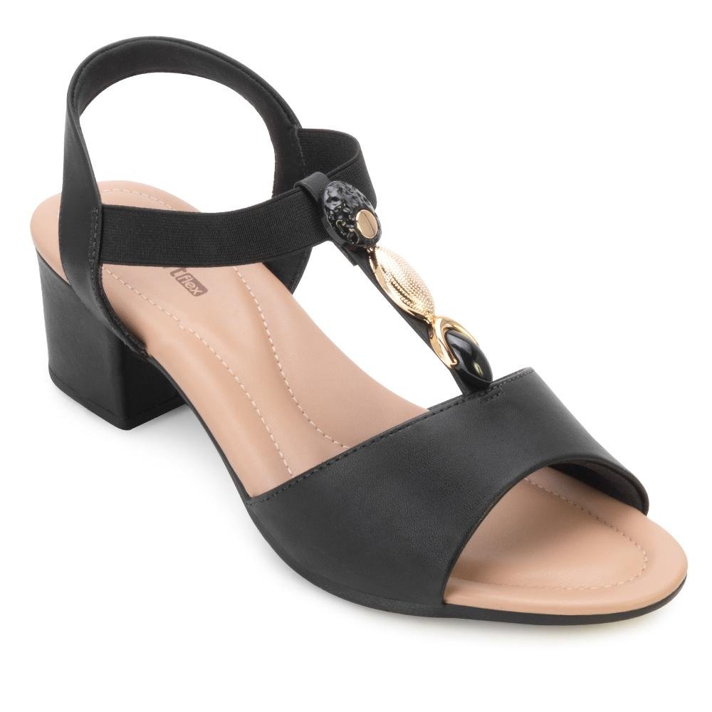 Sandália Comfortflex PN Salto CF25-25574