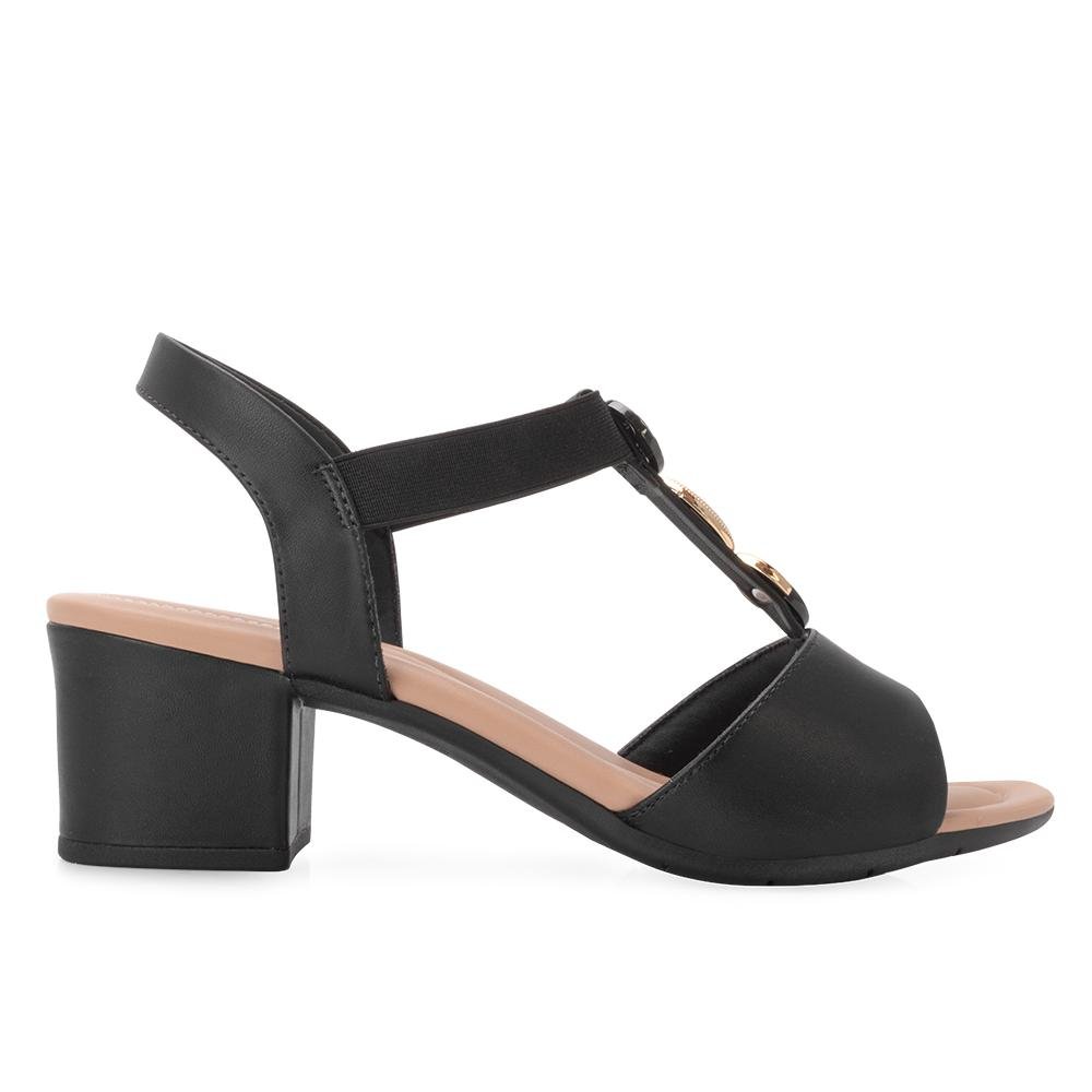 Sandália Comfortflex PN Salto CF25-25574 Preto 2