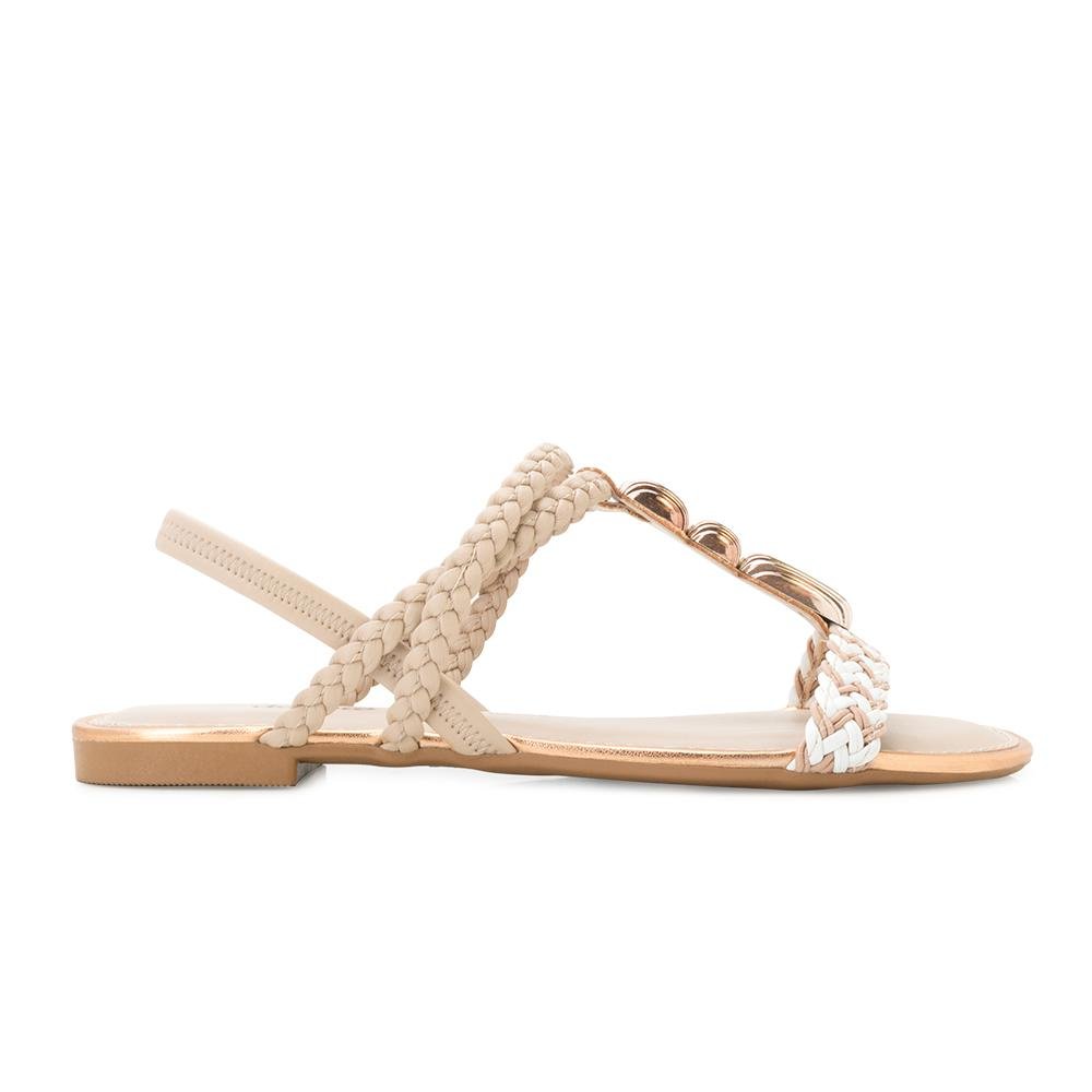 Sandália BB Rasteira Dakota DK25-Y9291 Bege/Branco 2