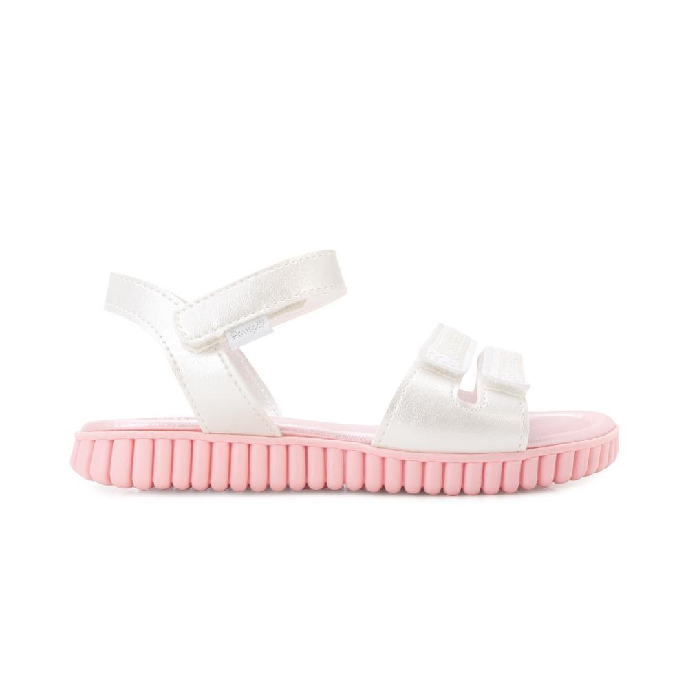 Sandália Pampili B-R Infantil PP25-123322000 Branco/Rosa 2