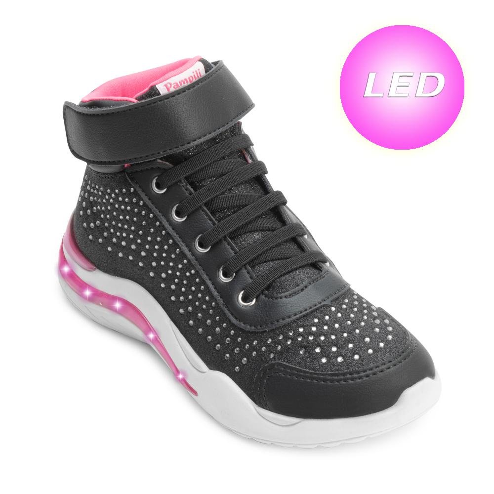 Tênis Botinha Led Pampili Infantil PP24-68302 Preto 1