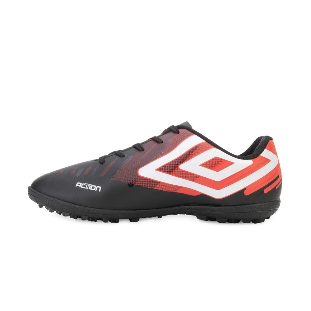 Chuteira Society Umbro Action Juvenil UM24 Preto/Vermelho 3