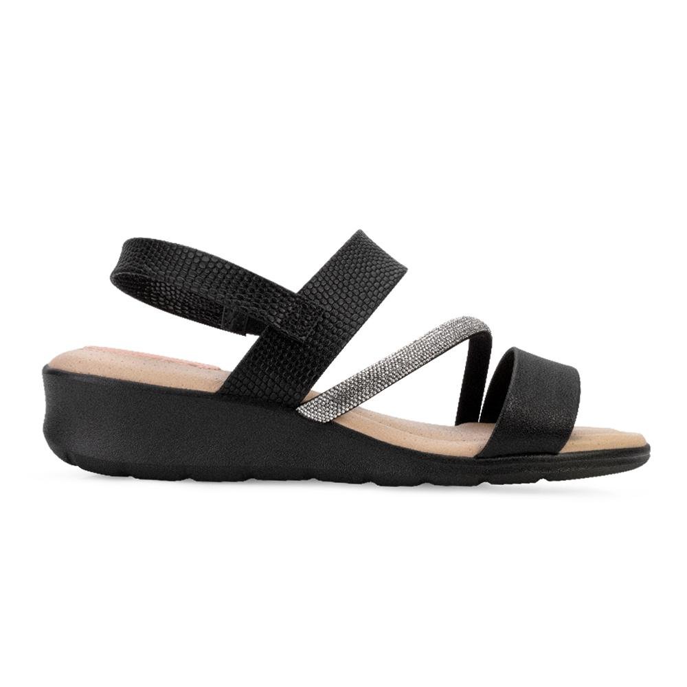 Sandália Anabela Modare MD24-71901 Preto/Prata 2