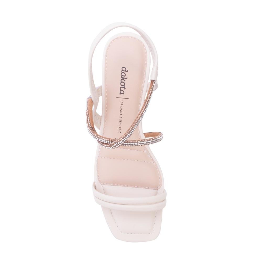 Sandália Salto Bloco Dakota DT24-Y7502 Branco 5