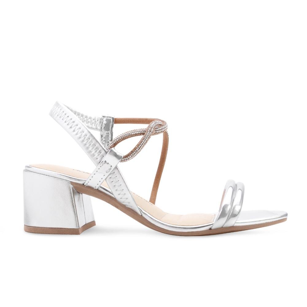 Sandália Salto Bloco Dakota DT24-Y7502 Prata/Dourado 2