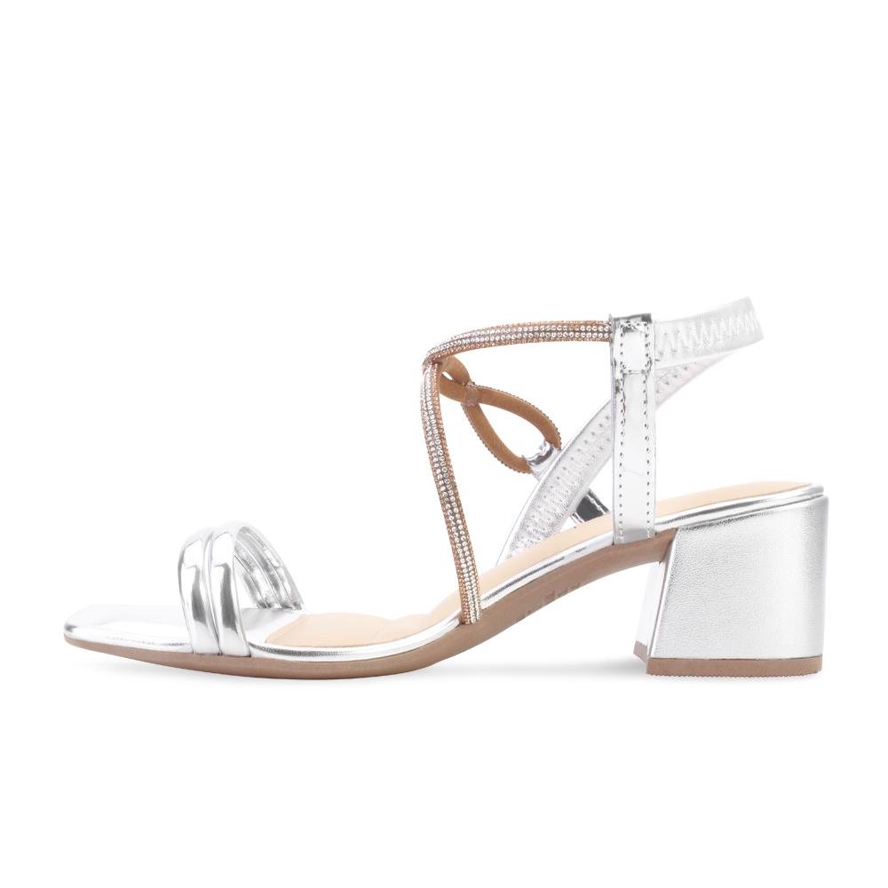 Sandália Salto Bloco Dakota DT24-Y7502 Prata/Dourado 3