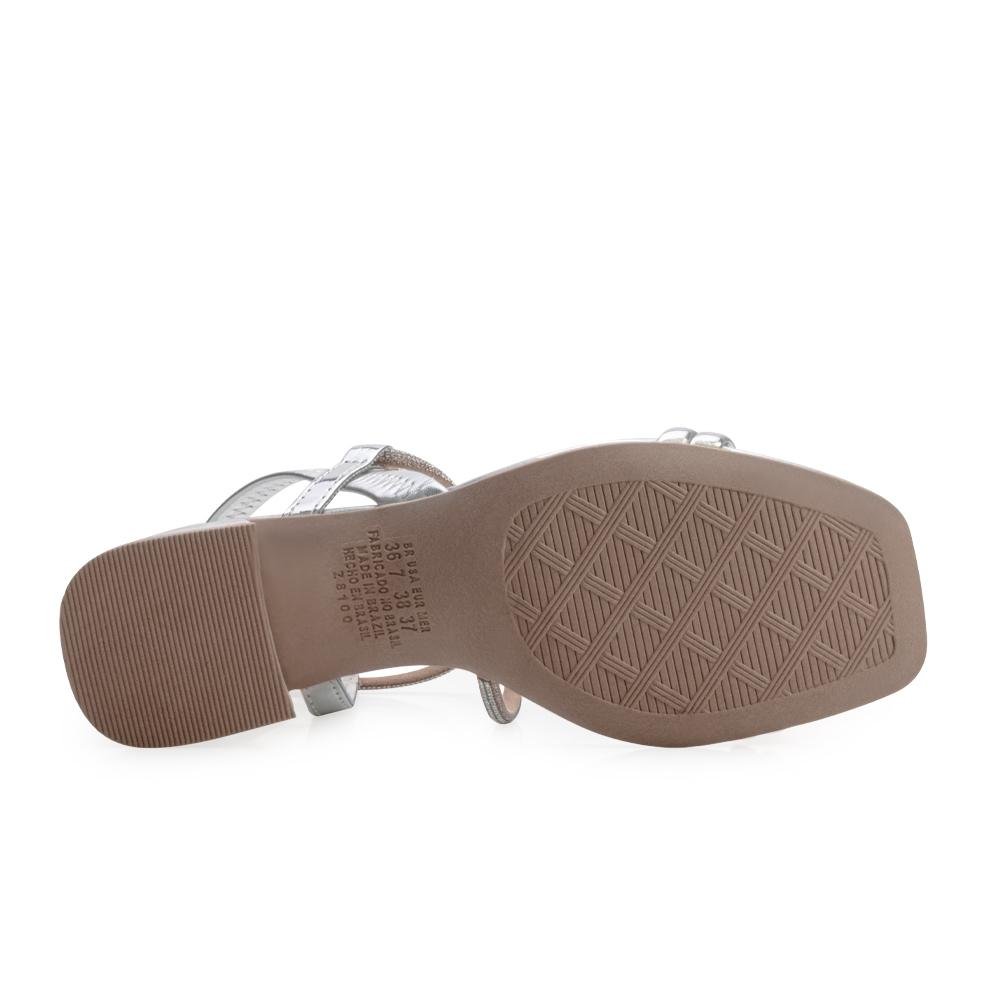 Sandália Salto Bloco Dakota DT24-Y7502 Prata/Dourado 4