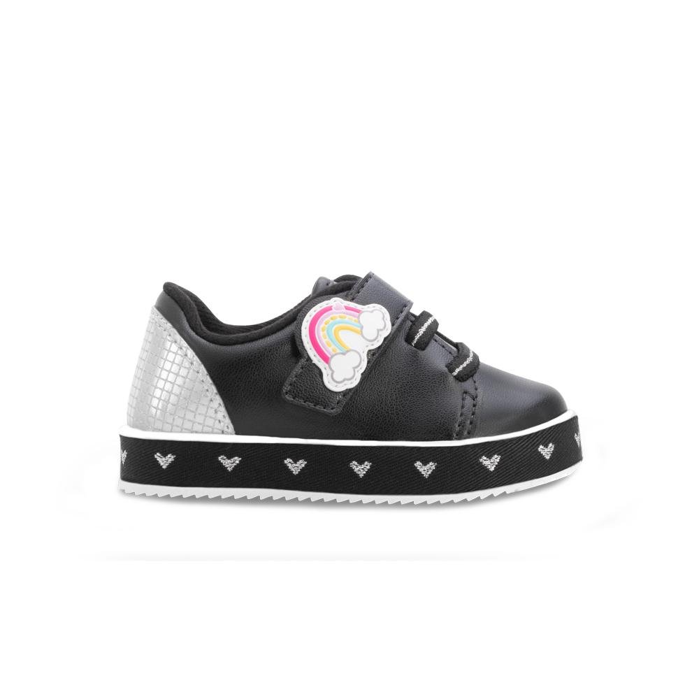 Tênis Casual Molekinha MK24-21316 Preto/Prata 2