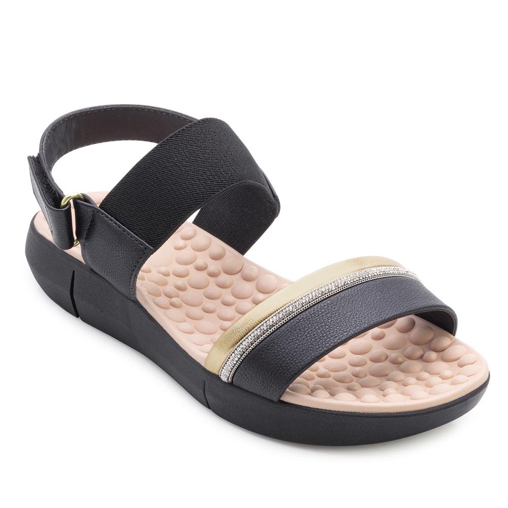 Sandália Modare MD24-71423 Preto/Dourado 1