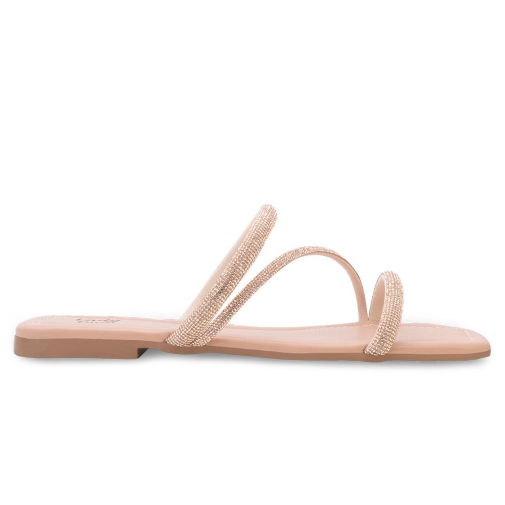 Sandália Rasteira Lady Queen AM24-30010 Bege 2