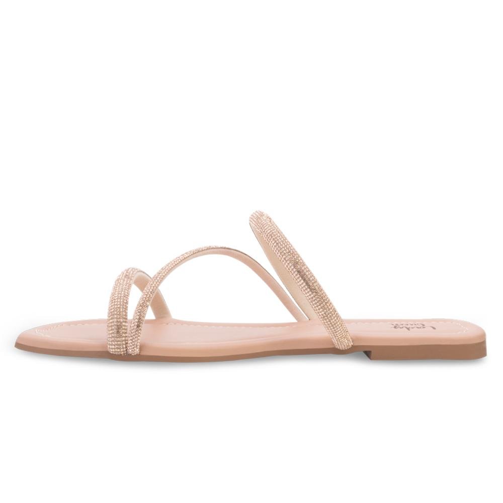 Sandália Rasteira Lady Queen AM24-30010 Bege 3