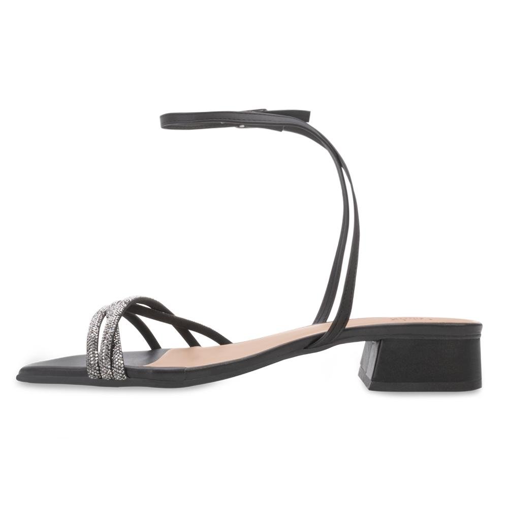 Sandália Salto Baixo Lady Queen AM24-17601 Preto 3