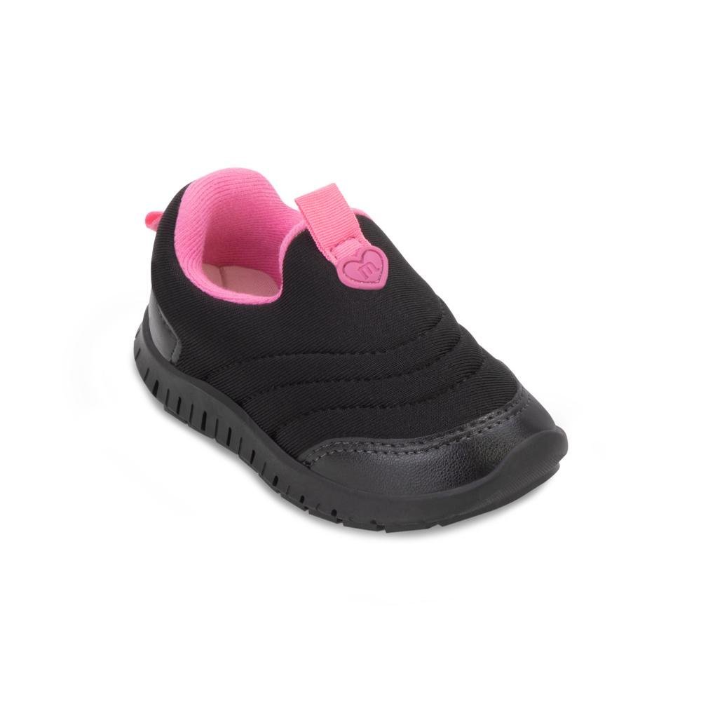 Tênis Slip On Molekinha MK25-27361 Preto/Rosa 1