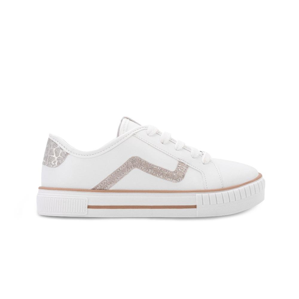 Tênis Casual Molekinha MK25-25651 Branco/Rosado 2