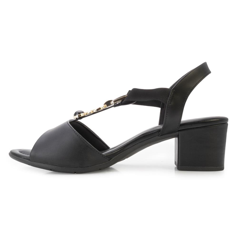 Sandália Comfortflex Salto CF25-25573 Preto/Dourado 3