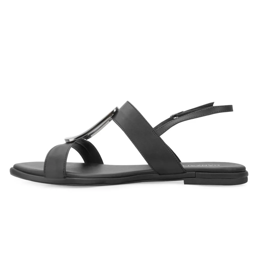 Sandália Rasteira Ganzallê MB25-91254 Preto/Grafite 3