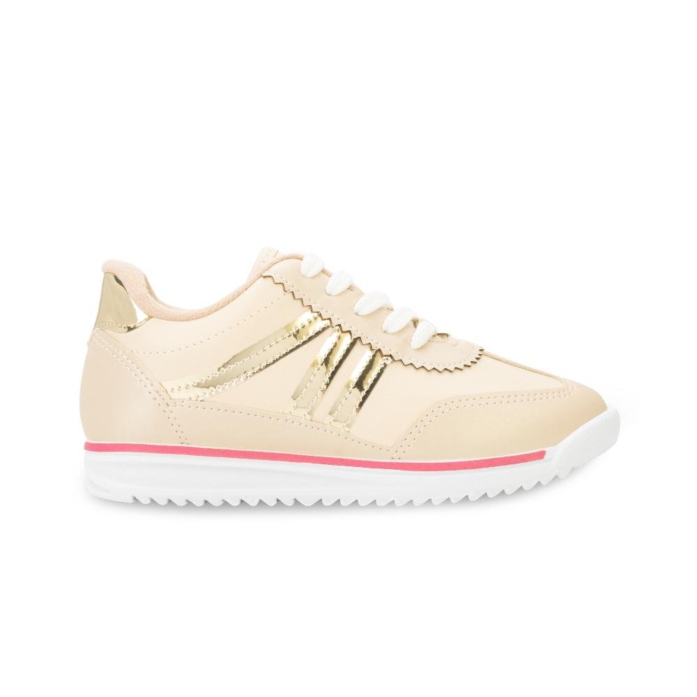 Tênis Casual Molekinha MK25-25832 Creme/Dourado 2