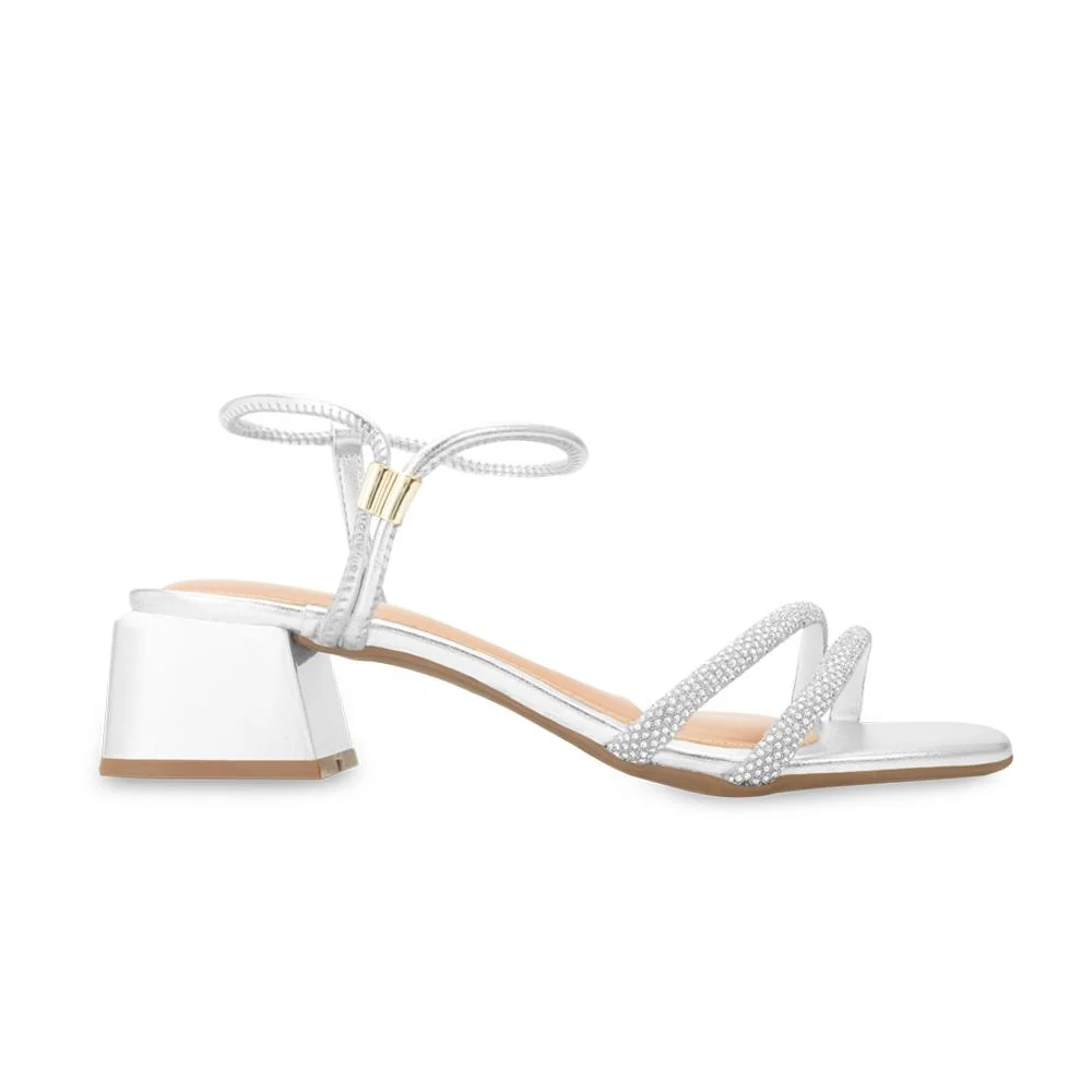 Sandália Salto Beira Rio BR25-84233 Prata 2