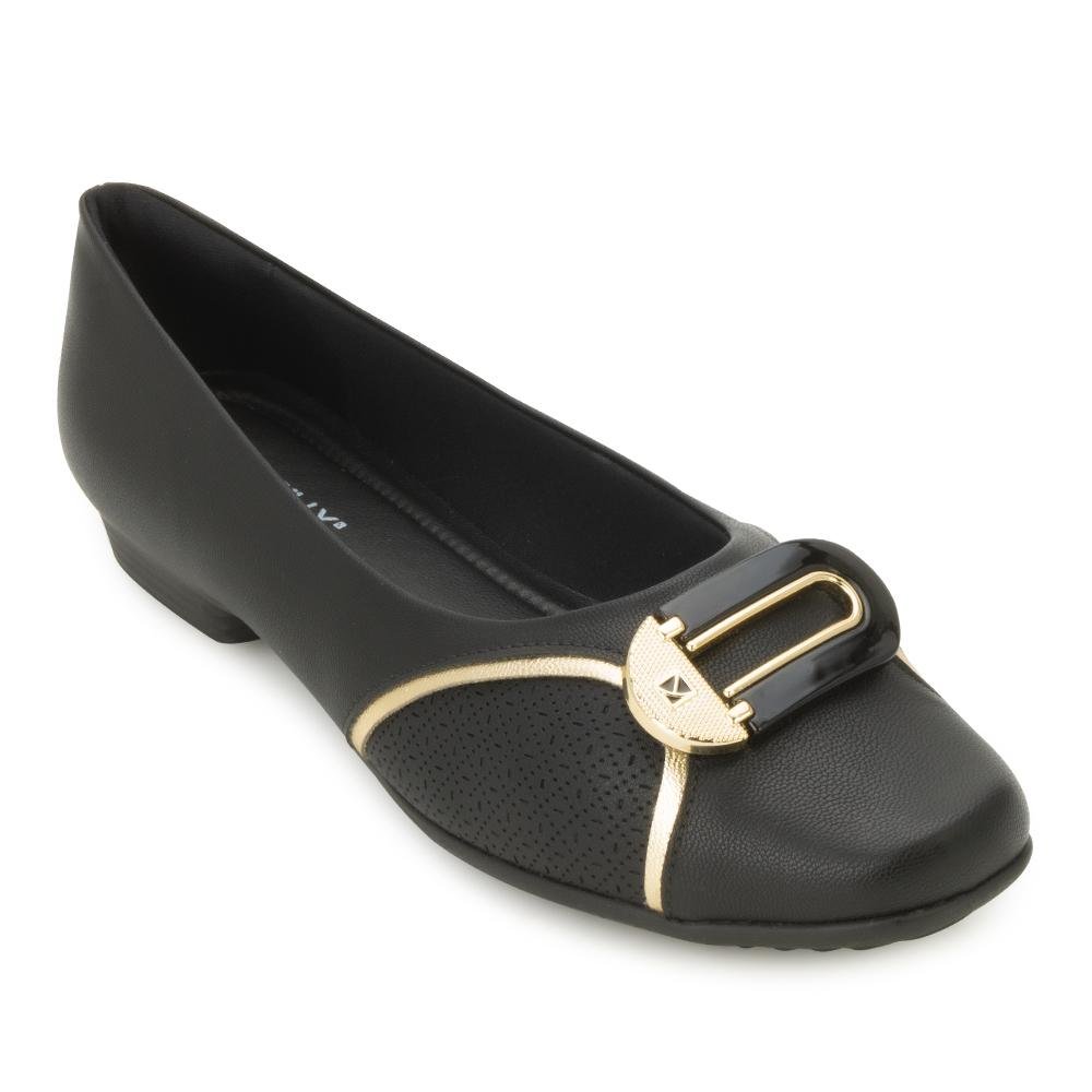 Sapatilha Piccadilly PD25-25023 Preto/Dourado 1