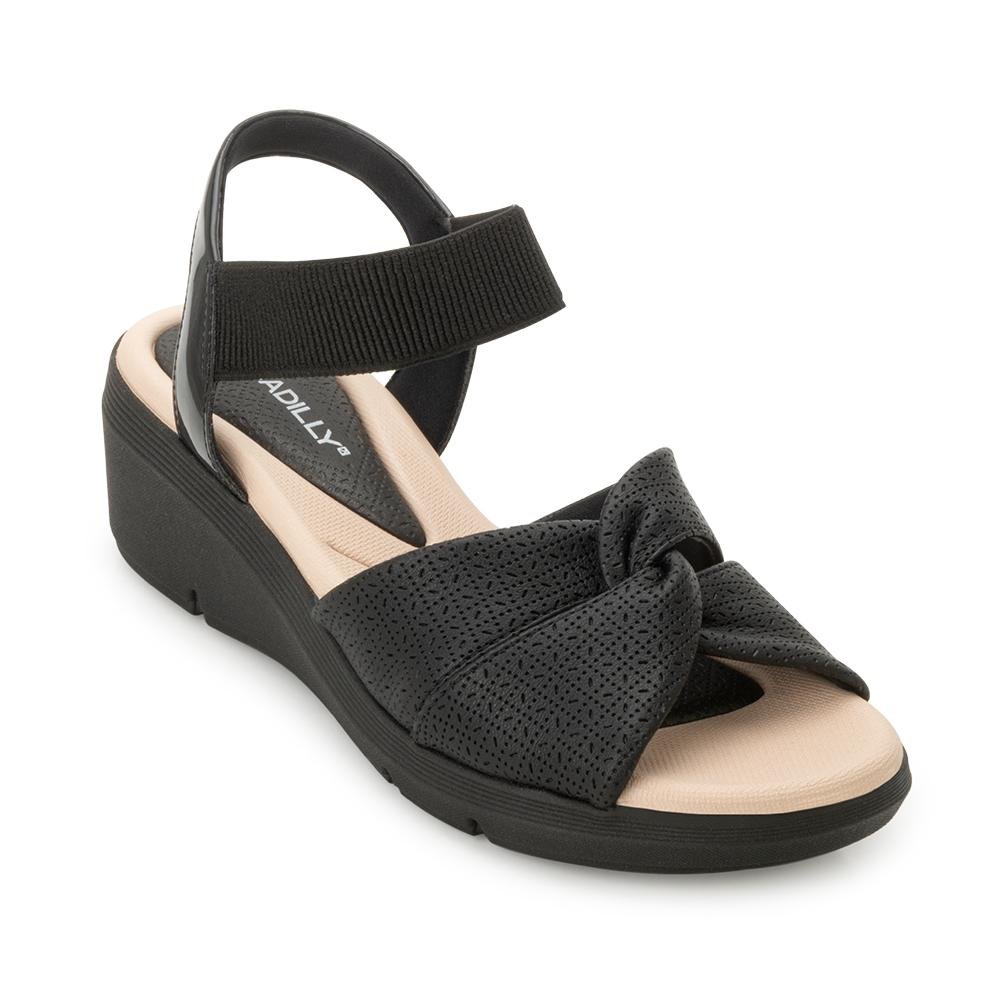 Sandália Anabela Piccadilly PD25-54037 Preto/Bege 1