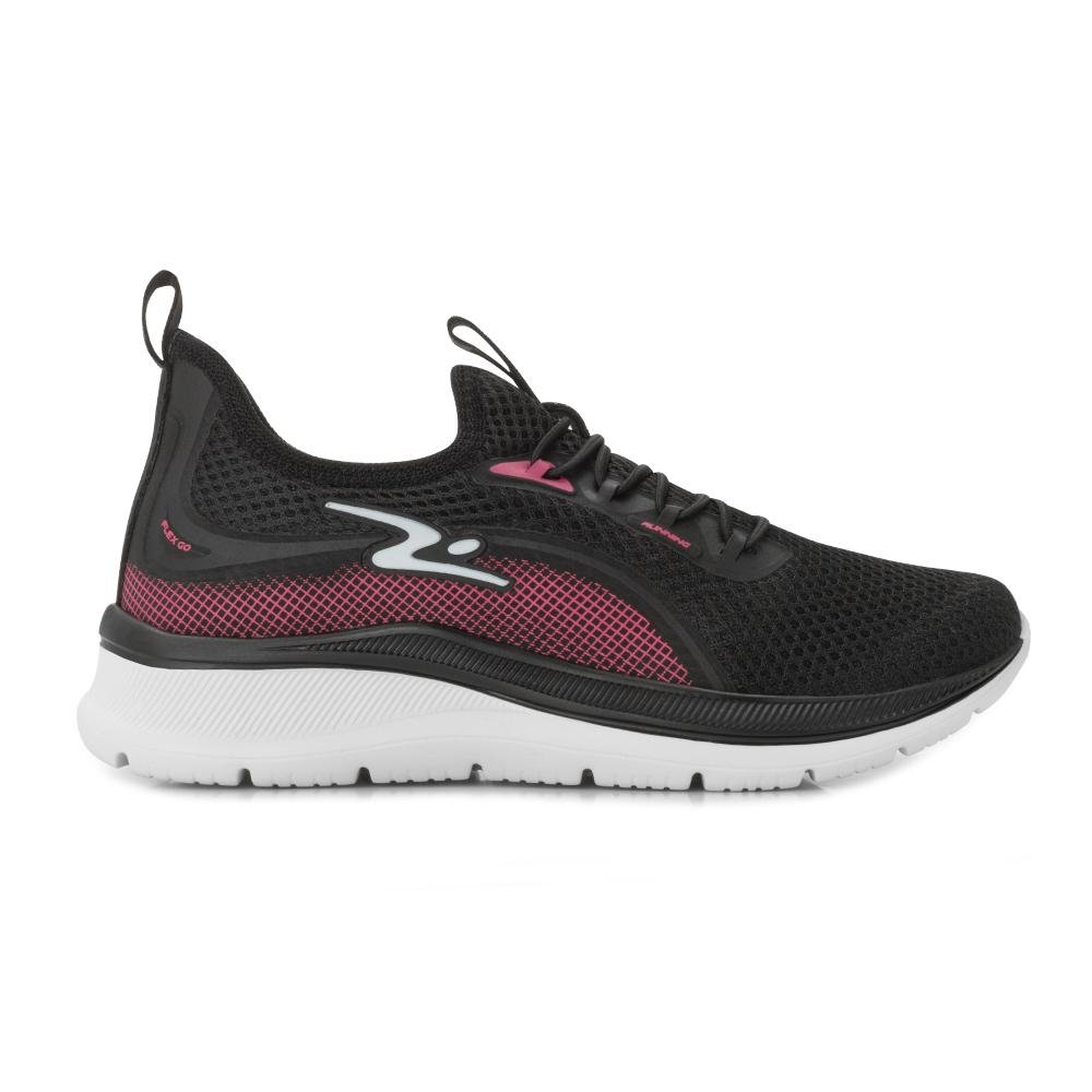 Tênis Adrun Flex Go PTK AD25-9829F Preto/Pink 2