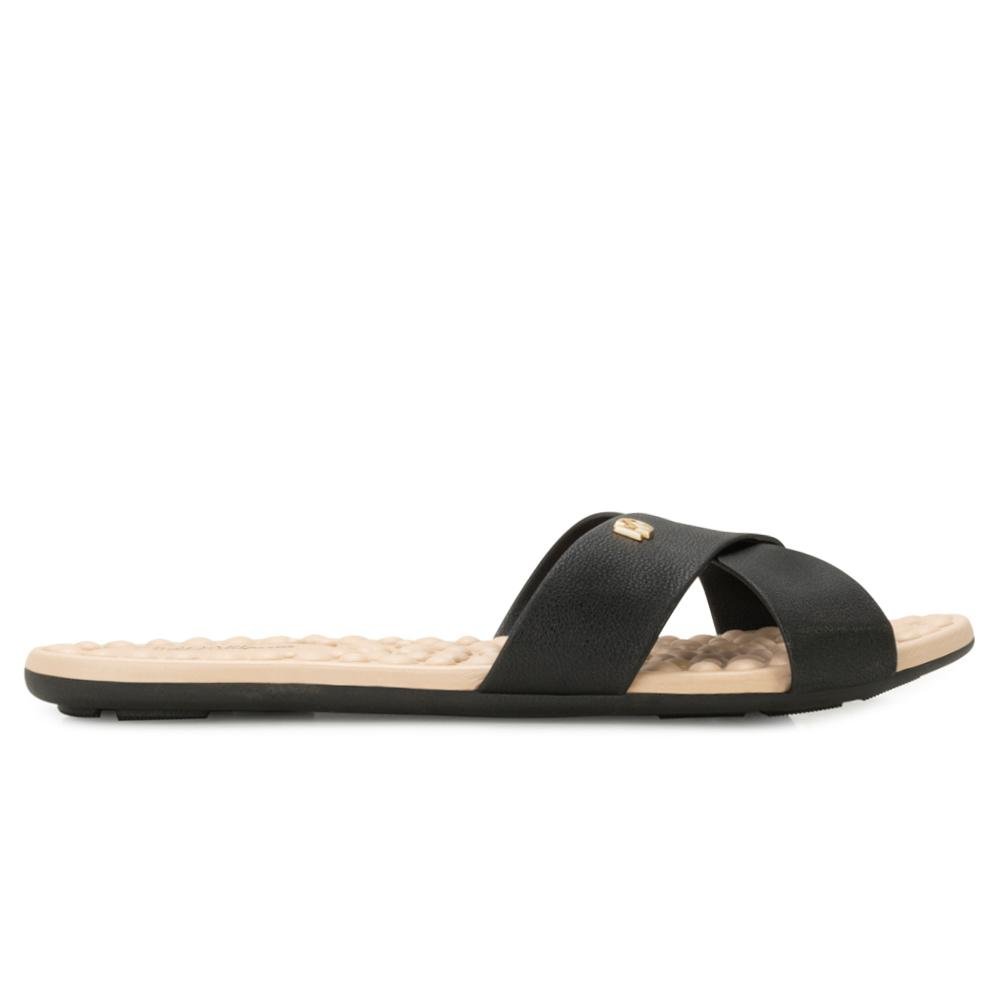 Chinelo Modare Ultra Conforto PN MD25-71631 Preto/Bege 2
