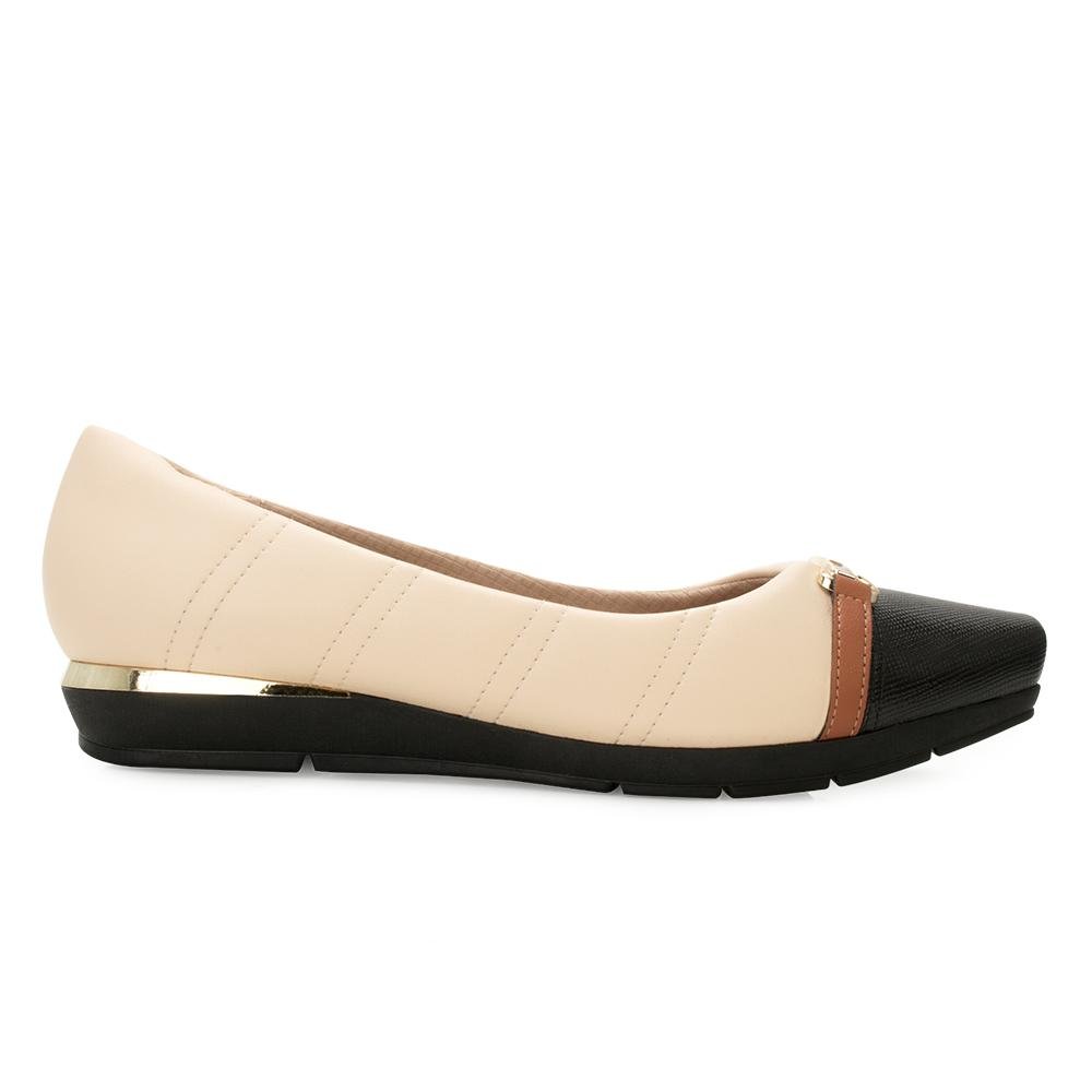 Sapato Piccadilly BG PD25-14732 Bege/Preto 2