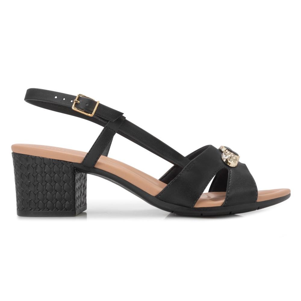 Sandália Comfortflex PN Salto CF25-25574 Preto 2