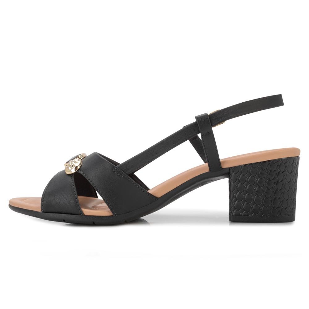 Sandália Comfortflex PN Salto CF25-25574 Preto 3