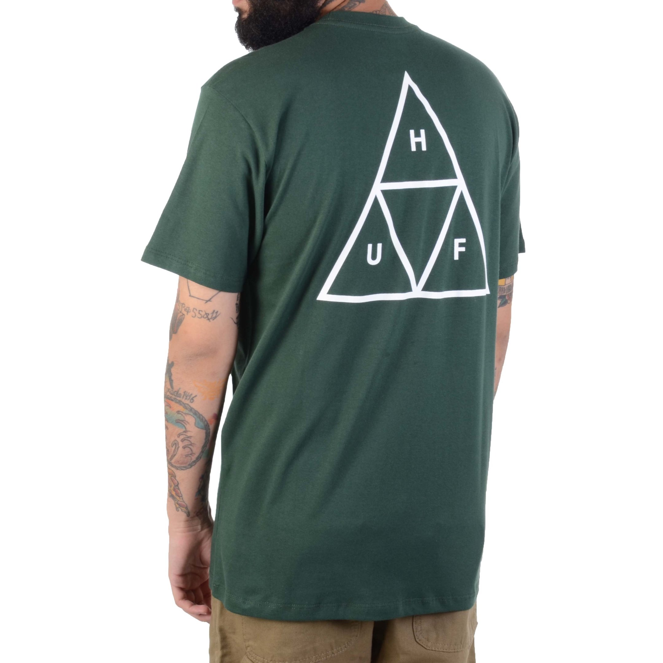 Camiseta Masculina Huf Essentials TT Verde camiseta-masculina-huf-essentials-tt-verde