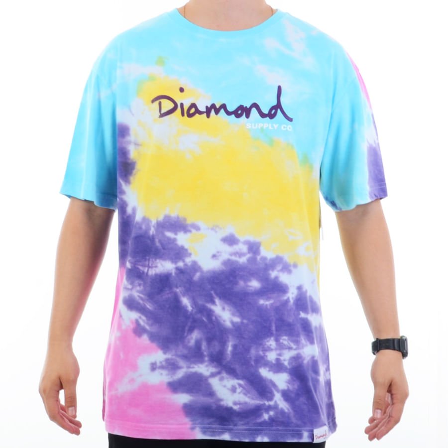 Camiseta Masculina Diamond Og Script Tie Dye