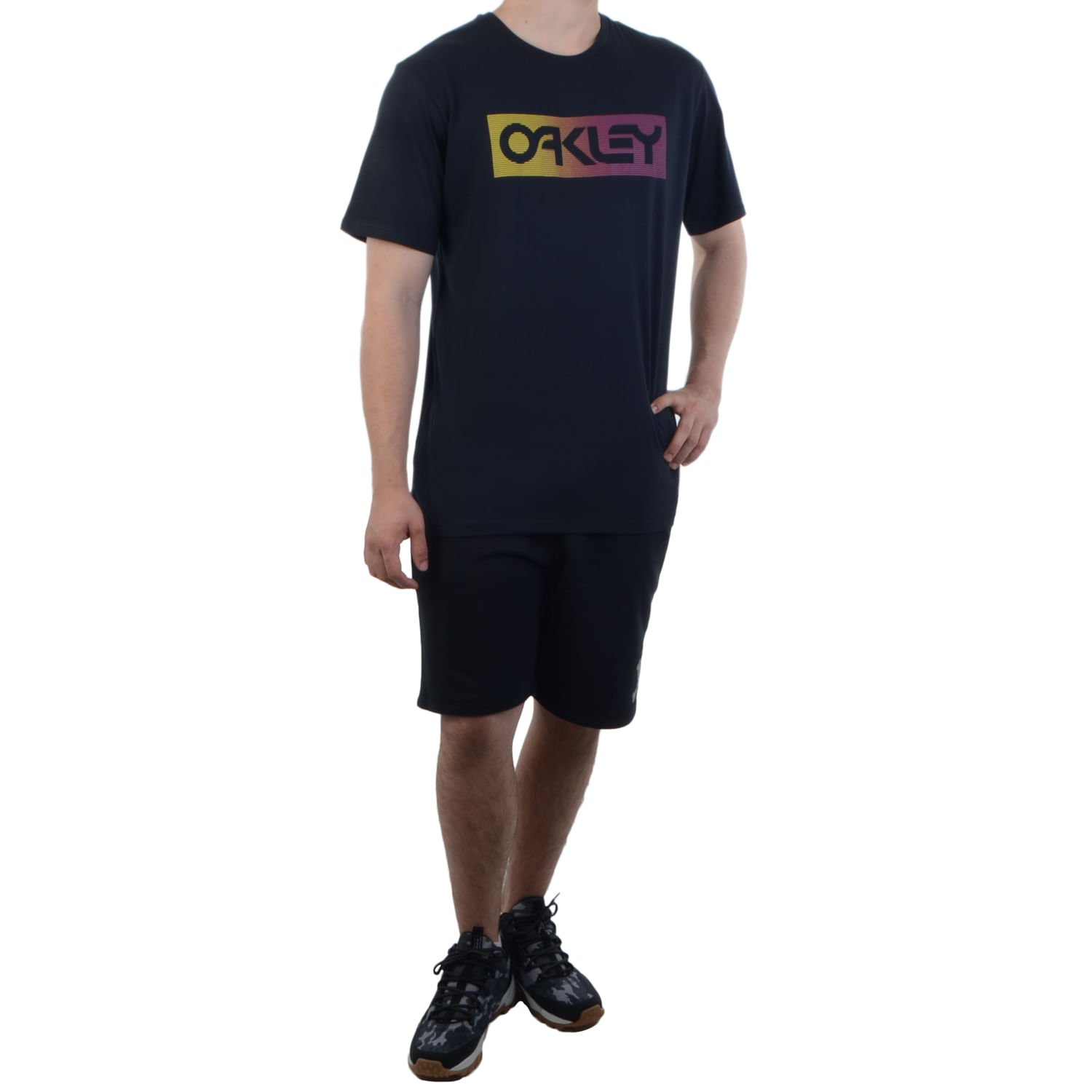 Camiseta Oakley B1B Lines Graphic Masculina - Preto