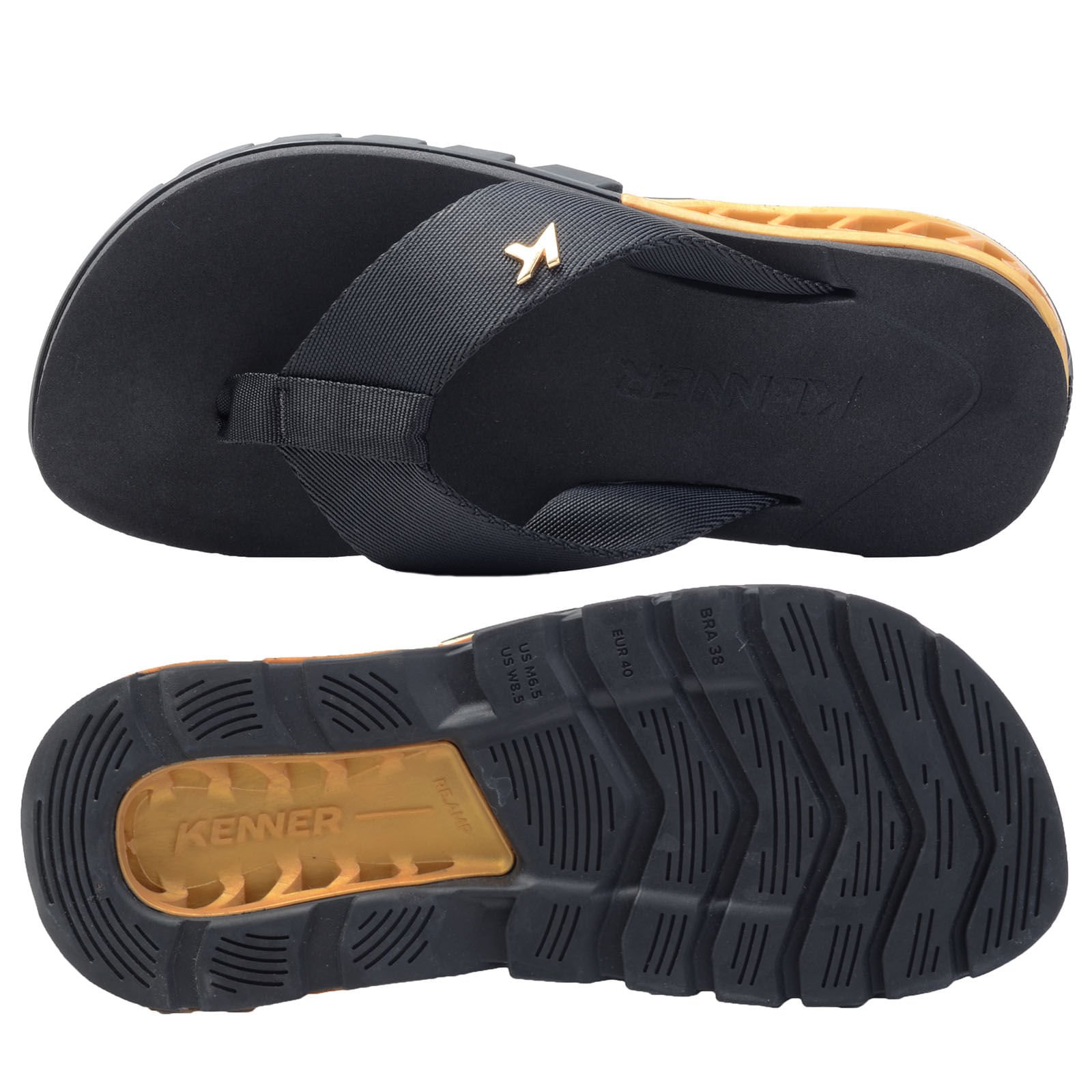 Chinelo Unissex Kenner Rakka U1 Preto Preto 5