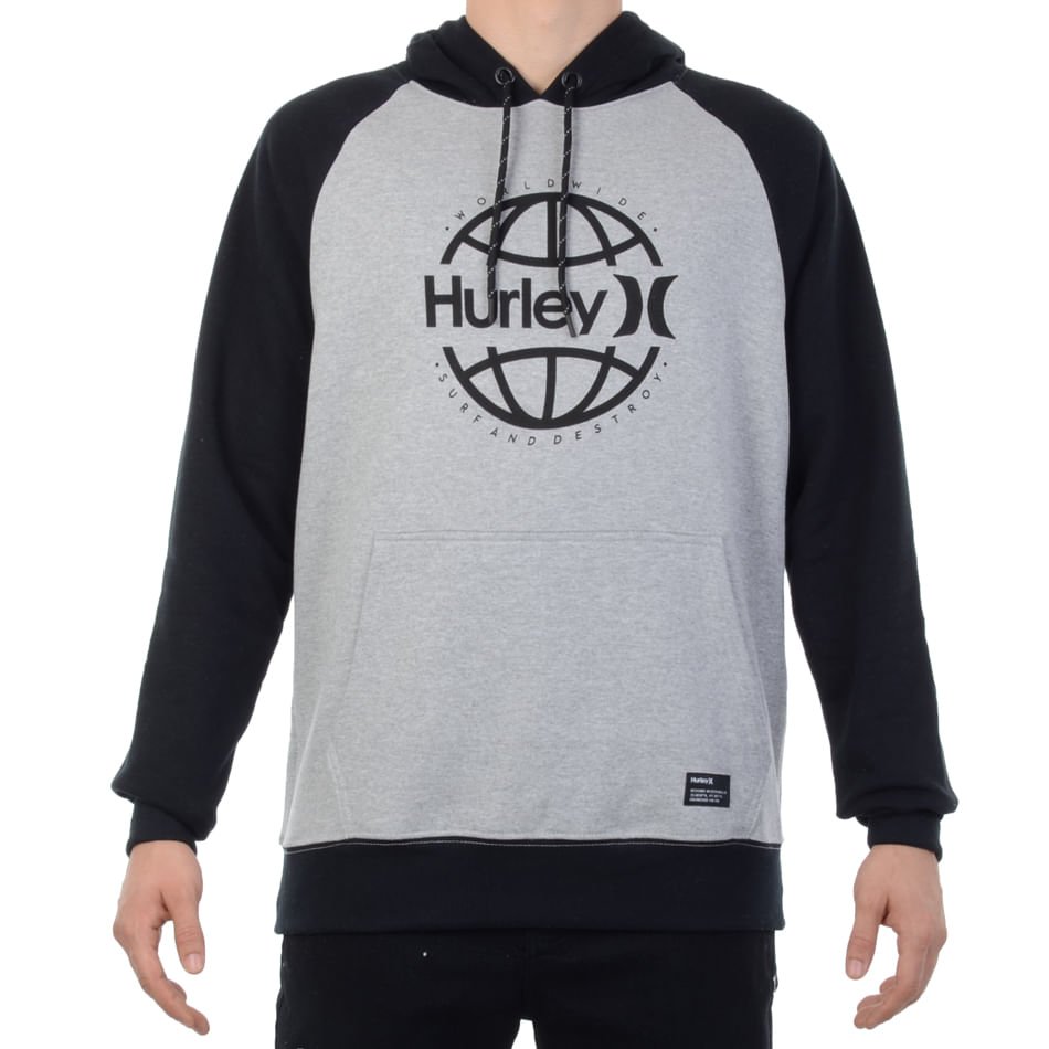 Moletom Masculino Hurley Worldwind Grey Cinza