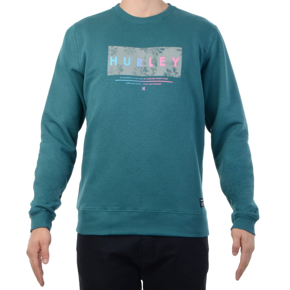 Moletom Masculino Hurley Careca Inside Azul