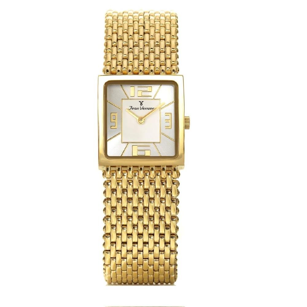 Relógio Jean Vernier Caixa E Pulseira Em Aço Dia A Dia Dourado 1