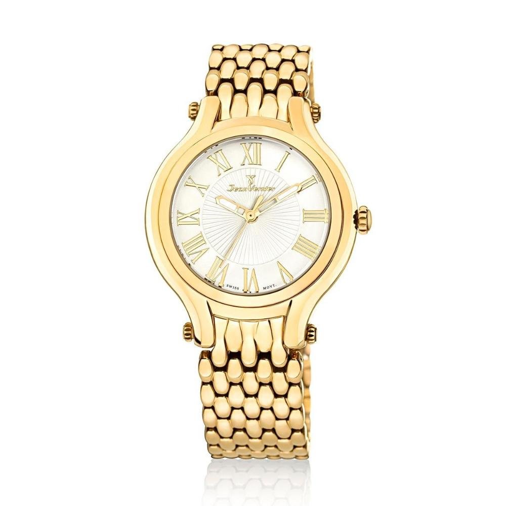 Relógio Pulso Jean Vernier Casual Aço Feminino JV01020 Dourado 1