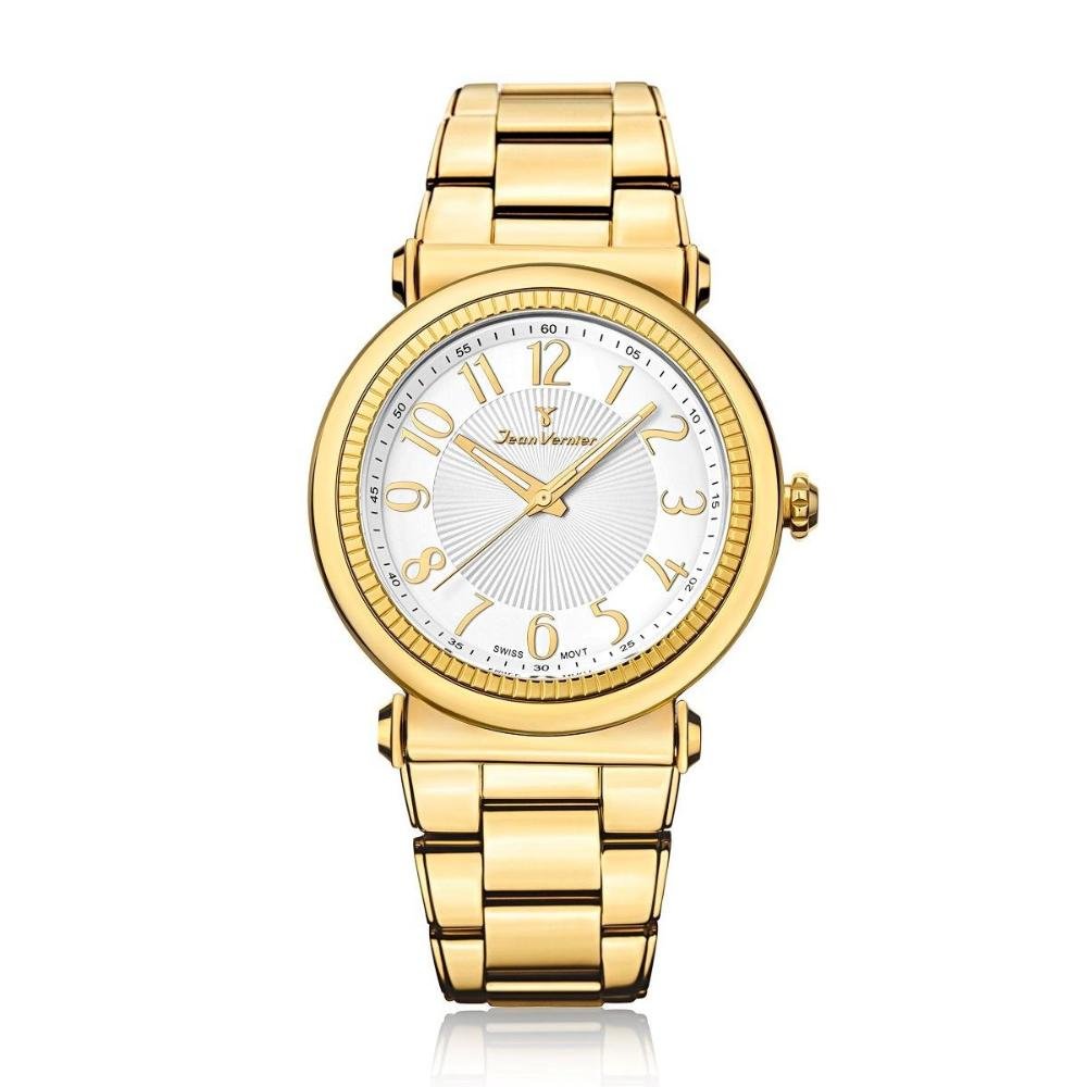 Relógio Pulso Jean Vernier Aço Inoxidável Masculino JV01146 Dourado 1