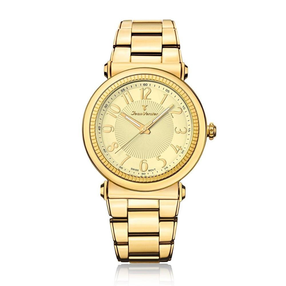 Relógio Pulso Jean Vernier Aço Inoxidável Masculino JV01147 Dourado 1