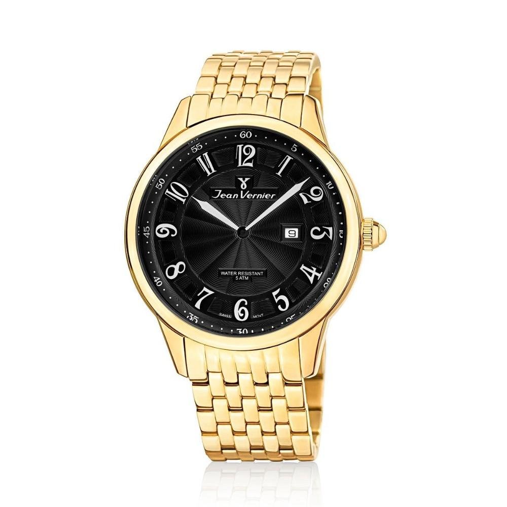 Relógio Pulso Jean Vernier Com Calendário Masculino JV01130 Dourado 1