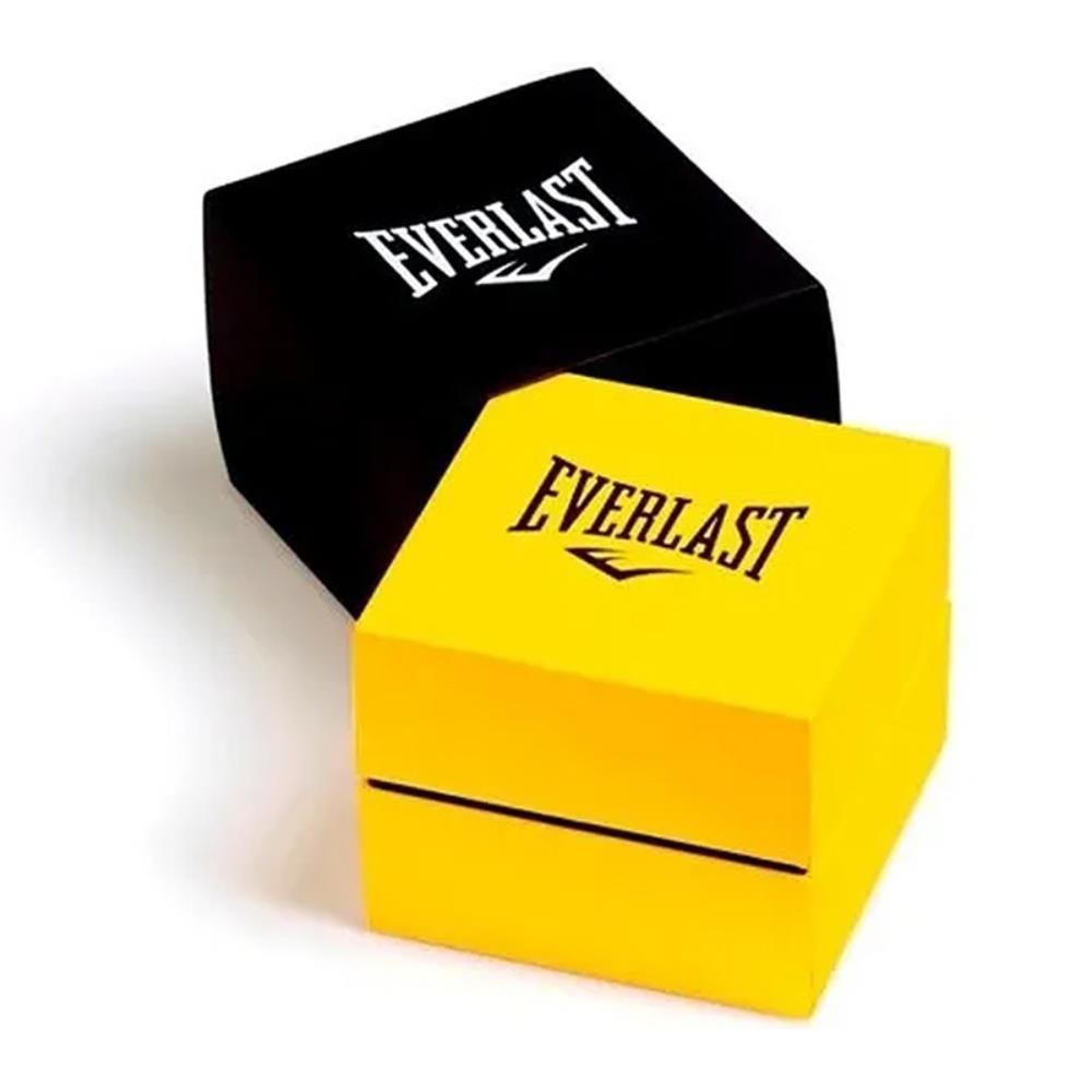 Relógio Pulso Everlast Masculino Aço Silicone Preto E39530 Preto 4