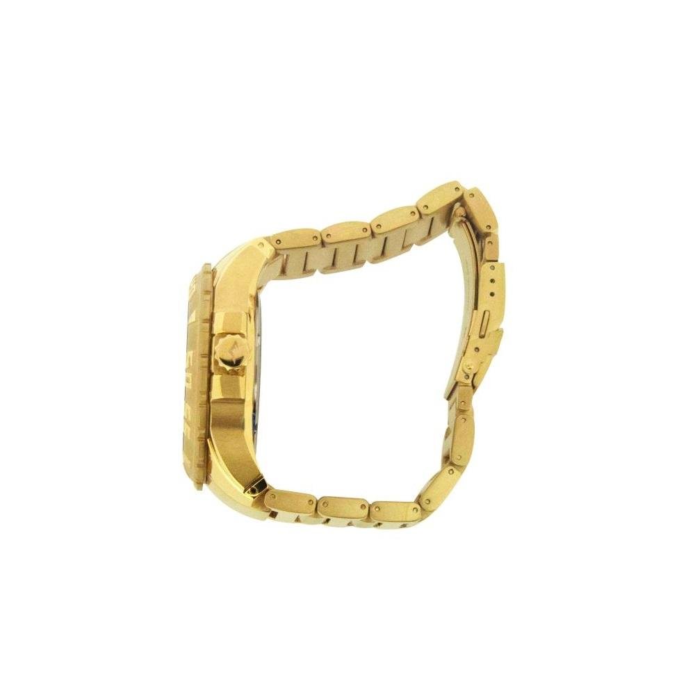 Relógio Pulso Everlast Masculino Calendário Aço E628 Dourado 4
