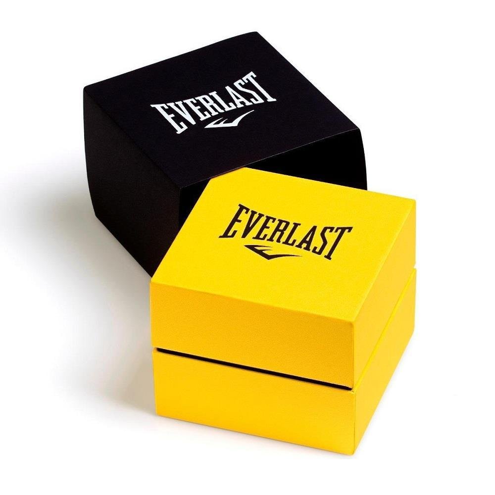Relógio Pulso Everlast Masculino Calendário Aço E628 Dourado 5
